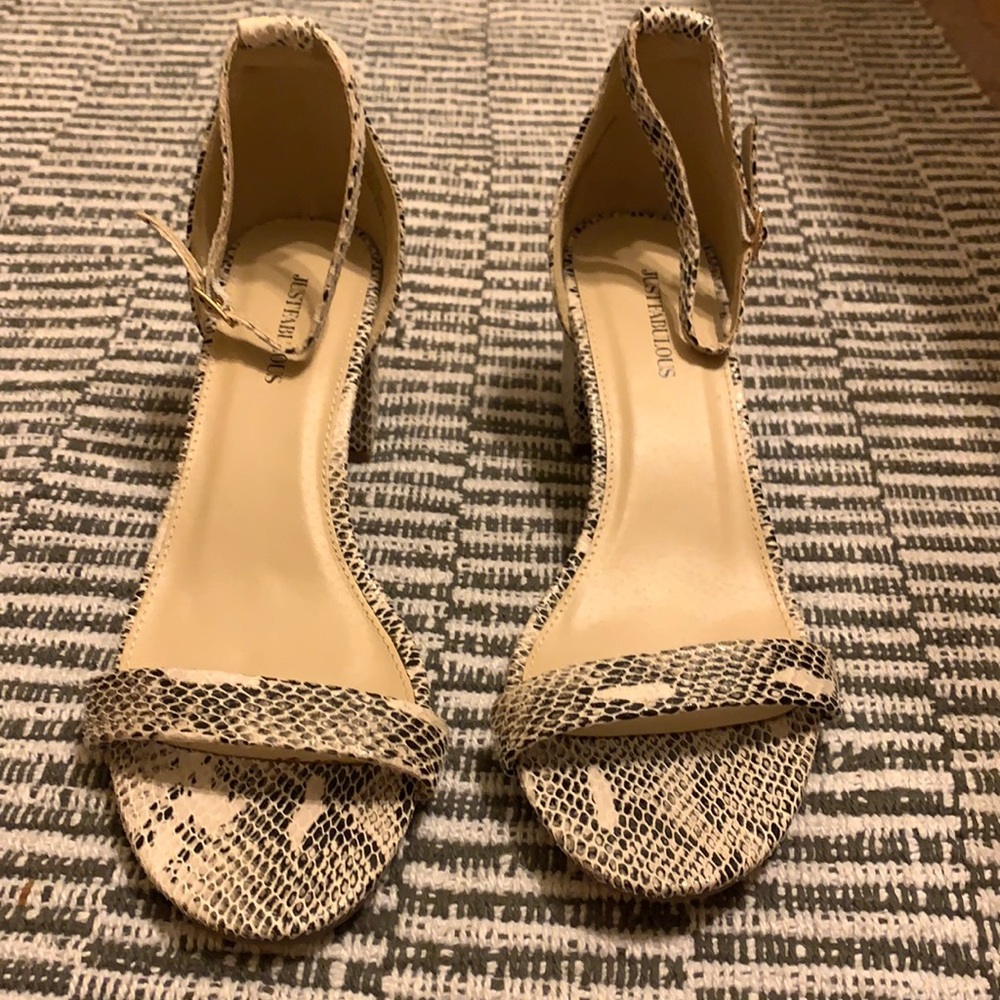 Just fabulous snake print chunk heel